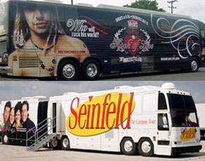 Seinfeld bus, Bret Michaels' bus Seinfeld bus, Bret Michaels' bus